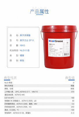 美孚力士EP0润滑脂 高性能工业润滑的可靠选择